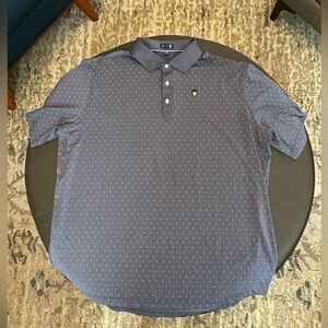 Stitch Polo Shirt Mens Large Gray Blue Polka Dot Golf Rugby Casual Golfer XXL